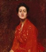 William Merritt Chase Study of a Girl in Japanese Dress oil on canvas
